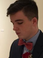 young man in a classic suit with a bow tie