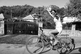 Girl riding on a bicycle