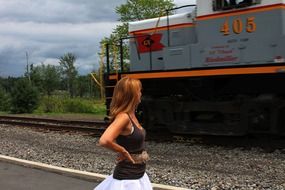 girl by the railroad