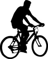 black silhouette of a man on a bicycle