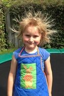little girl and static electricity