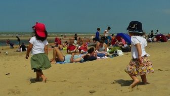 children on a sunny beach