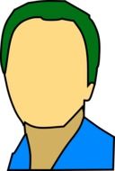 Person with the green hair clipart