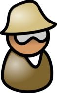 man with glasses and hat icon drawing