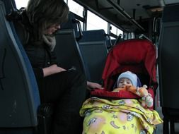 kid baby in tram