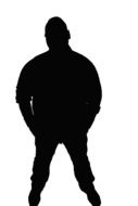 black silhouette of man adult