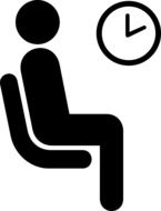 person in the waiting room as pictogram