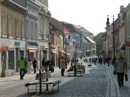 pedestrian street in Louny, Czech Republic