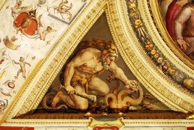 painting on the ceiling in the palazzo in florence