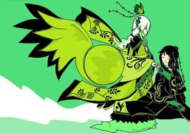 graphic image of magical women