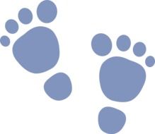 Blue footprints