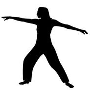 black silhouette of a dancing girl