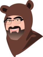 man in costume bear drawing