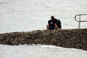 couple in love on the coast