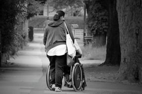 nurse and retired in a wheelchair