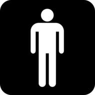 black icon for men's toilet