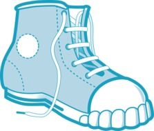 blue and white baby sneaker drawing