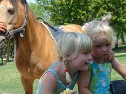 Children near the horse