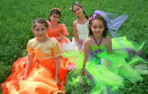 girls in colorful dresses princess'