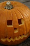 carved face of pumpkin