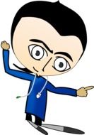 nerd, cartoon boy with big eyes