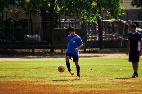 football player on the colorful field in India