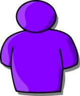 clipart of the purple silhouette of the upper body