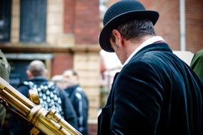 musician at a street gothic festival