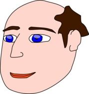 head of a bald man as a graphic image