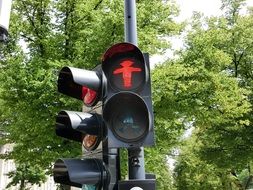 Traffic lights in street