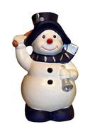 Snowman figurine in a blue hat