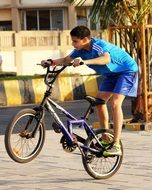 bicycle rider without helmet