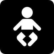 baby on the black background
