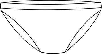 Black and white drawing of the underwear panty