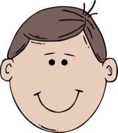 clipart of Happy male with the brown hair
