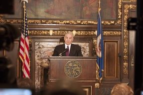 Mark Dayton speaks at political meetings