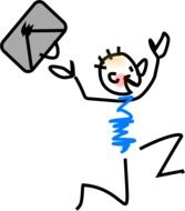 postman running drawing