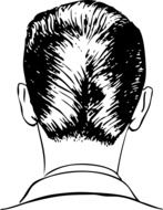 black and white graphic image of a man's stylish nape