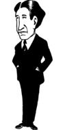 magician suit caricature drawing