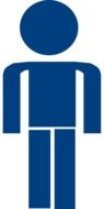 blue man icon drawing