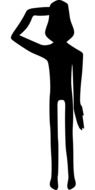 saluting man, black silhouette