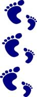 blue make and female footprints