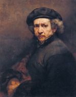 Self-portrait by painter Rembrandt Garmensson van Rijn