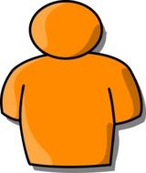 abstract orange body, icon