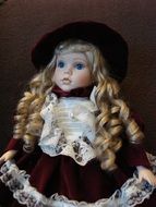 beautiful vintage blonde doll with curly hair