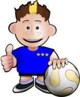 young soccer player drawing