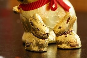 easter bunny in gold foil