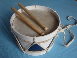 wooden drum instrument and sticks