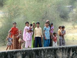 People with children in India