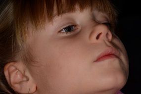 human child girl face close